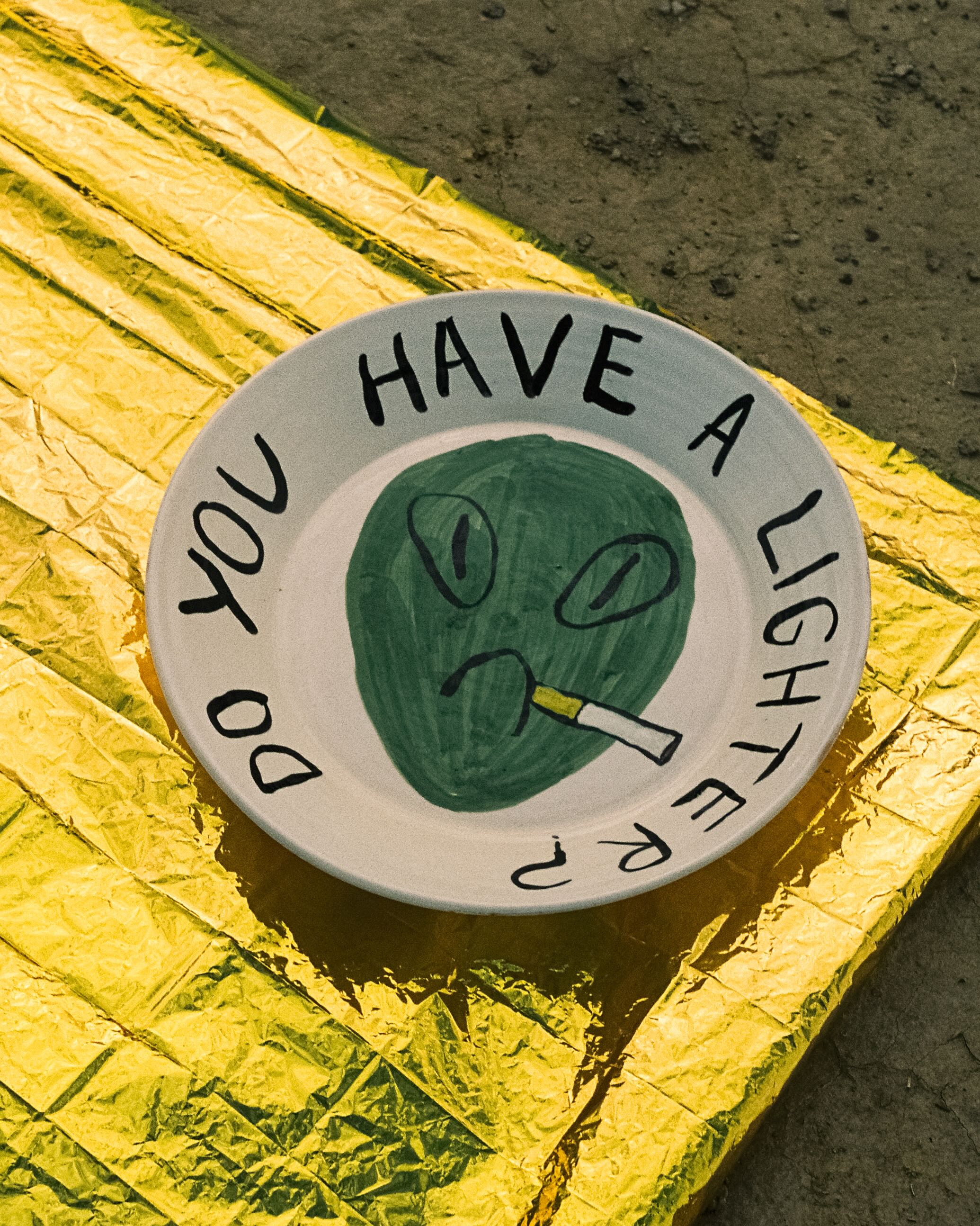 "Do you have a lighter?" big plate