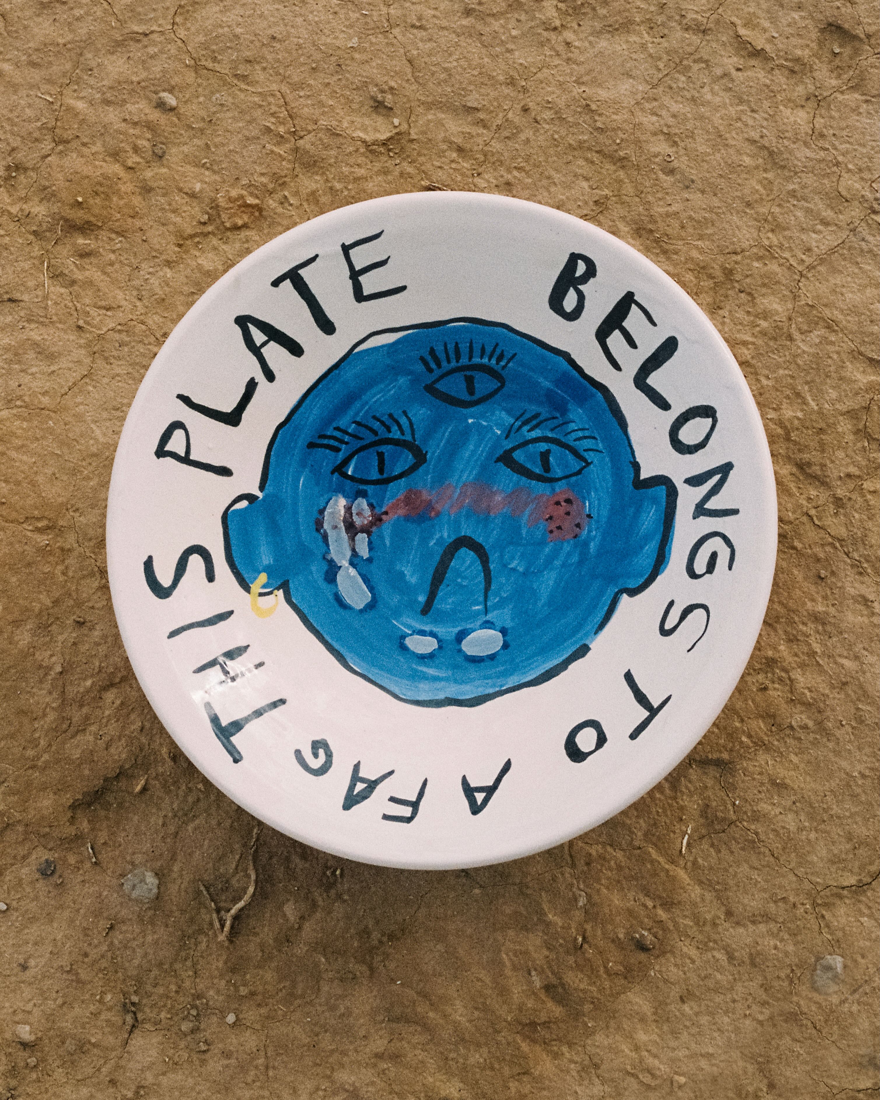 Fuente grande "This plate belongs to a fag"