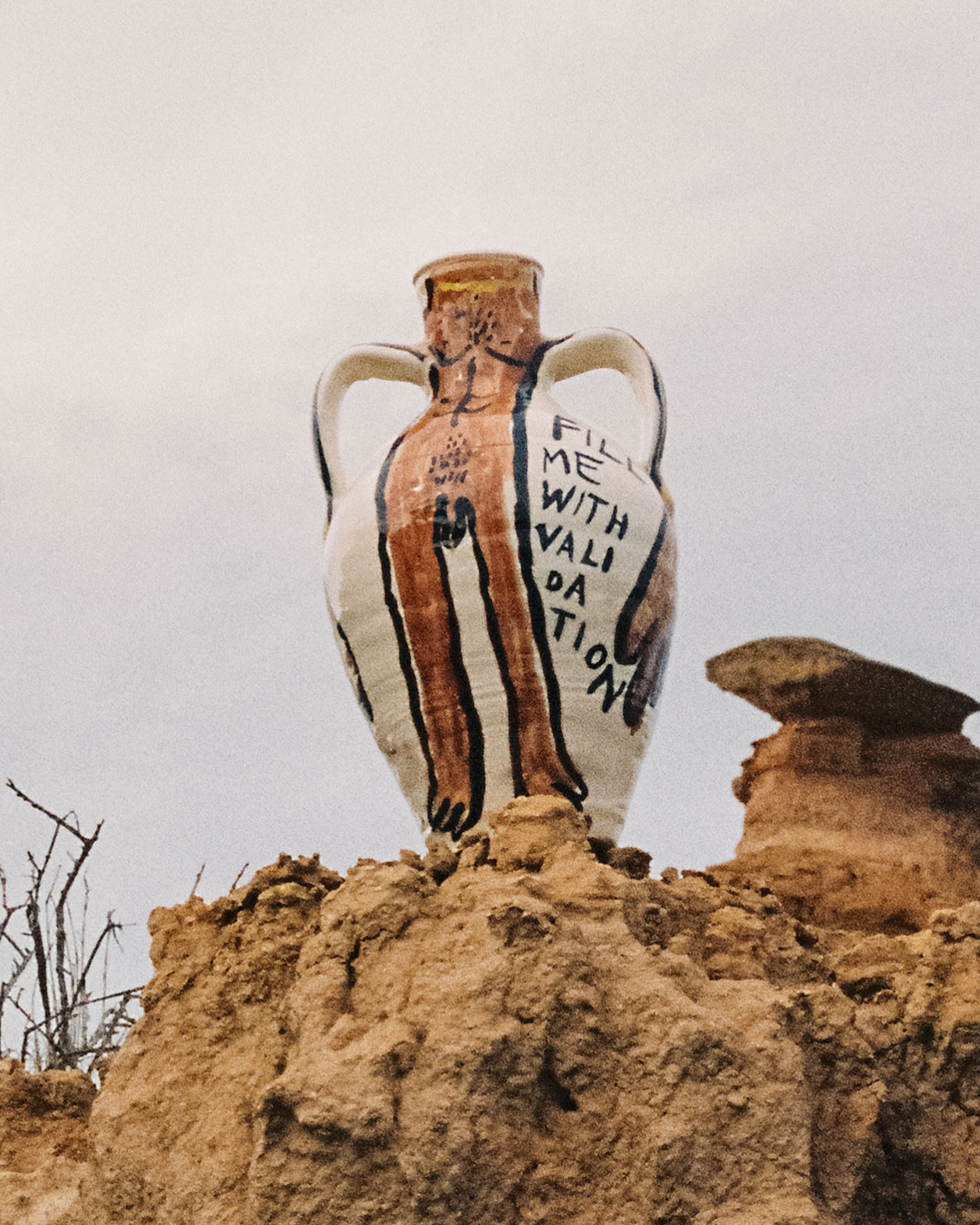 "Fill me with validation" vase