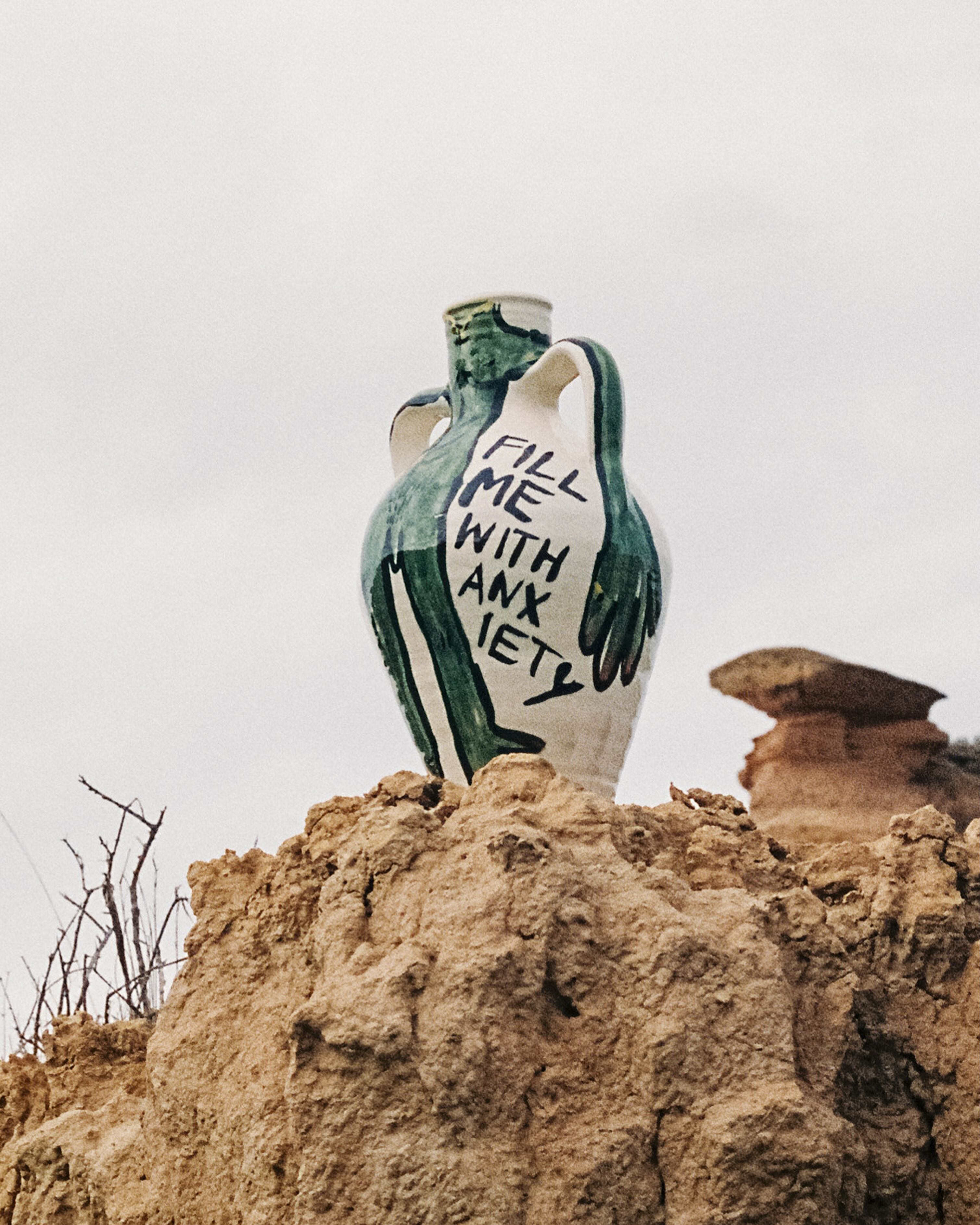 "Fill me with anxiety" vase