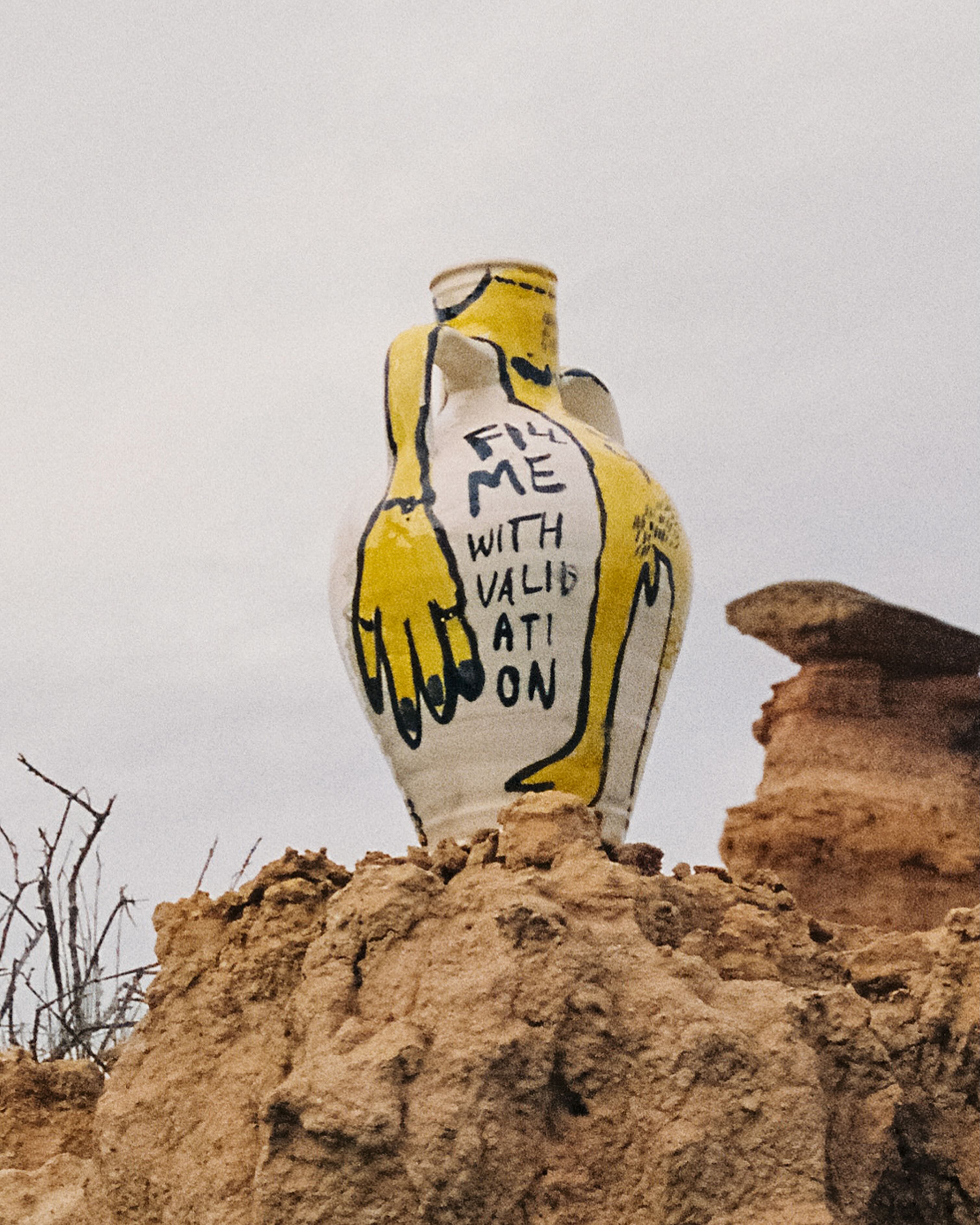 "Fill me with validation" vase