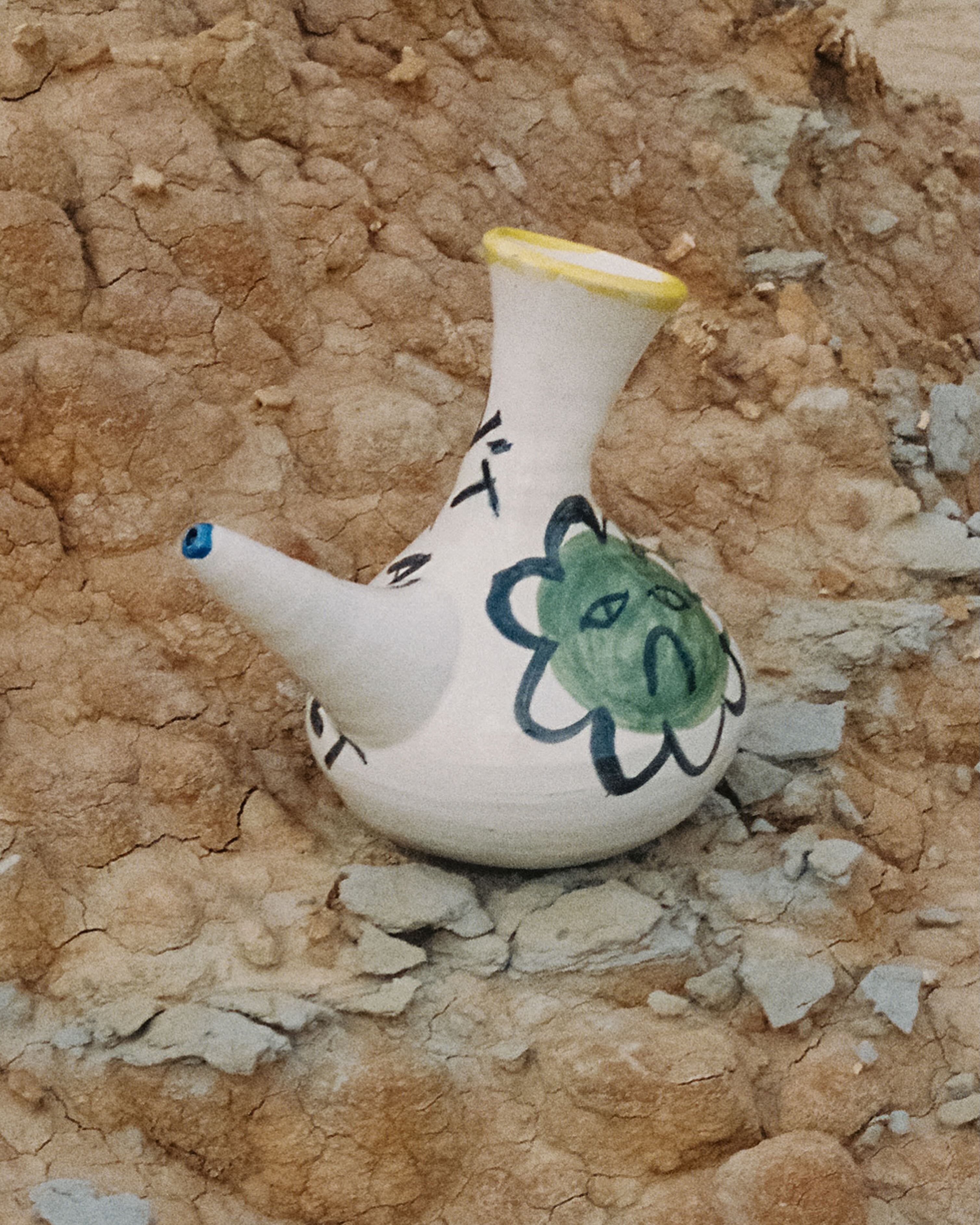 "Don't hesitate to contact me" wine pitcher