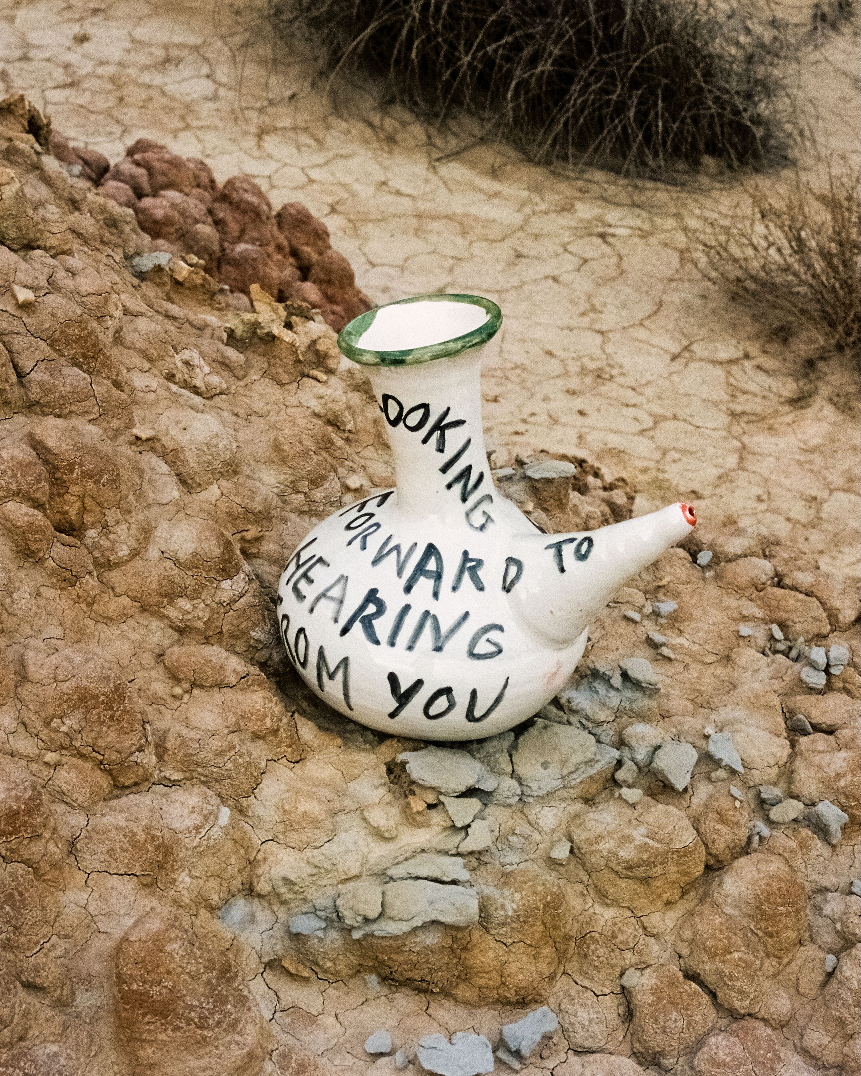"Looking forward to hearing from you" wine pitcher