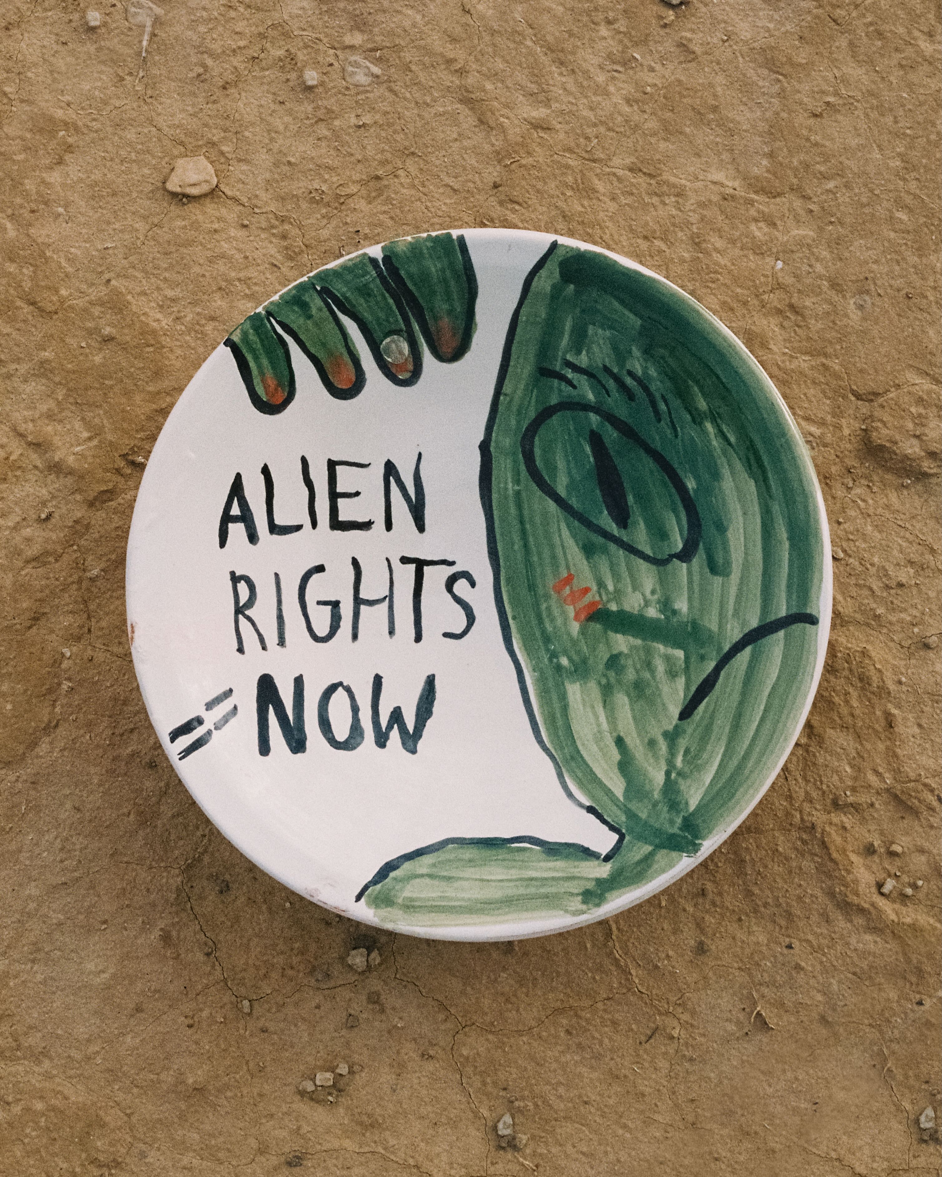 Fuente grande "Alien rights now"